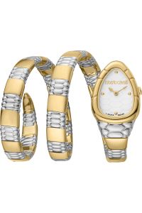 Reloj de pulsera Roberto Cavalli by Franck Muller - RV1L186M0051 correa color: Oro amarillo Gris plata Dial Gris plata Mujer