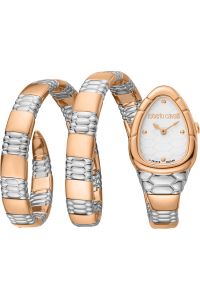 Reloj de pulsera Roberto Cavalli by Franck Muller - RV1L186M0061 correa color: Oro rosa Gris plata Dial Gris plata Mujer