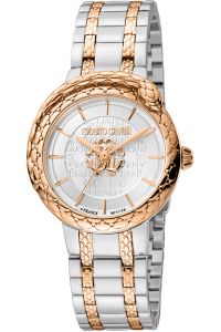 Reloj de pulsera Roberto Cavalli by Franck Muller - RV1L189M0091 correa color: Oro rosa Gris plata Dial Gris plata Mujer