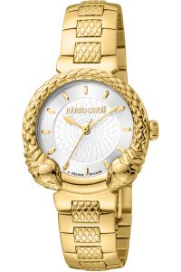 Reloj de pulsera Roberto Cavalli by Franck Muller - RV1L190M0041 correa color: Oro amarillo Dial Gris plata Mujer