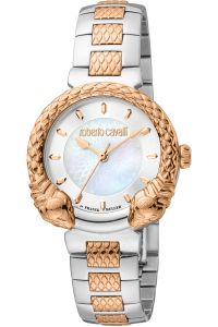 Reloj de pulsera Roberto Cavalli by Franck Muller - RV1L190M0081 correa color: Oro rosa Gris plata Dial Gris plata Mujer