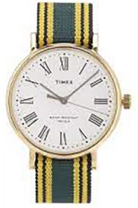 Reloj de pulsera TIMEX Weekender Fairfield - TW2U46700LG correa color: Verde hierba Amarillo Dial Gris plata Unisex