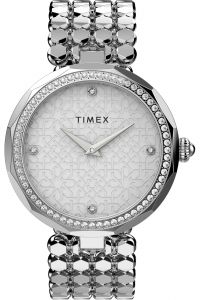 Reloj de pulsera TIMEX - TW2V02600 correa color: Gris plata Dial Gris plata Mujer