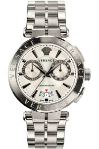 Reloj de pulsera Versace - VE1D00319 correa color: Gris plata Dial Gris plata Hombre