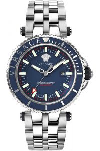 Reloj de pulsera Versace - VEAK00418 correa color: Gris plata Dial Azul noche Hombre