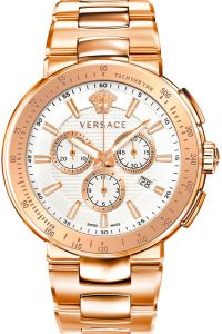Reloj de pulsera Versace - VFG180016 correa color: Oro rosa Dial Gris plata Hombre