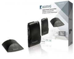 König Audioreceptor digital portátil de 34 canales, transmisión de audio inalámbrica, conectores 3,5 + RCA