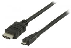 Valueline Cable HDMI de alta velocidad macho - macho micro, medida de 2 metros, color negro