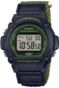 Reloj de pulsera CASIO Collection - W-219HB-3A correa color: Negro Dial LCD Negro Hombre