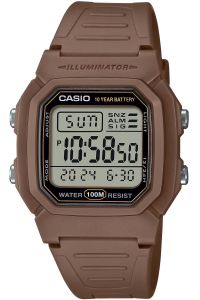 Reloj de pulsera CASIO Retro Vintage - W-800H-5A correa color: Marrón Dial LCD Negro Unisex