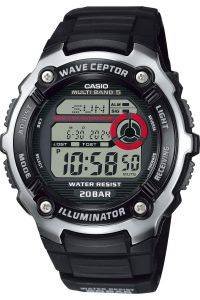 Reloj de pulsera CASIO Wave-Ceptor - WV-200R-1AEF correa color: Negro Dial LCD Negro Hombre