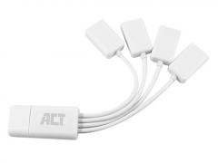 ACT AC6210 hub de interfaz USB 3.2 Gen 1 (3.1 Gen 1) Type-A 480 Mbit/s Blanco