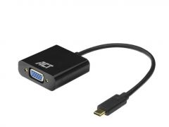 ACT AC7300 adaptador de cable de vídeo 0,15 m USB Tipo C VGA (D-Sub) Negro