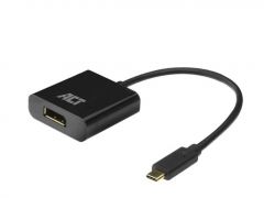 ACT AC7320 adaptador de cable de vídeo 0,15 m USB Tipo C DisplayPort Negro