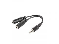 Lanberg AD-0024-BK cable de audio 0,1 m 3,5mm 2 x 3.5mm Negro