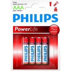 Pilas philips alcalina power aaa 1.5v pack 4u