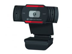 Conceptronic amdis webcam full hd 1080p usb 2.0 - microfono integrado - enfoque fijo - angulo de vision 65º - cable de 1.50m - color negro/rojo