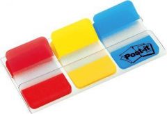 Post-It Tabs, 1 inch Solid, Red, Yellow, Blue, 22 Tabs/Color, 66/Dispenser pestaña autoadhesiva Azul, Rojo, Amarillo