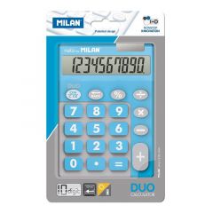 Milan calculadora 10 digitos duo - calculadora de sobremesa - teclas grandes - tecla rectificacion entrada de datos - color azul