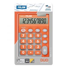 Milan calculadora 10 digitos duo - calculadora de sobremesa - teclas grandes - tecla rectificacion entrada de datos - color naranja