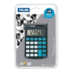 Milan pocket calculadora 8 digitos - calculadora de bolsillo - tacto suave - 3 teclas de memoria y raiz cuadrada - color negro