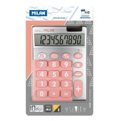 Milan calculadora 10 digitos silver - calculadora de sobremesa - teclas grandes - tecla rectificacion entrada de datos - color rosa