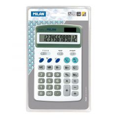 Milan calculadora 12 digitos - 3 teclas de memoria - raiz cuadrada y calculo de margenes - apagado automatico - color blanco