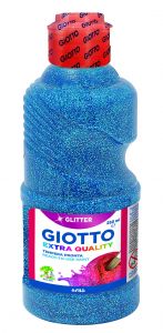 Giotto témpera glitter azul botella 250 ml