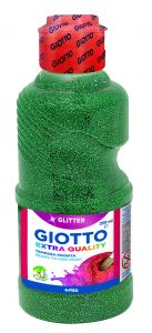 Giotto témpera glitter verde botella 250 ml