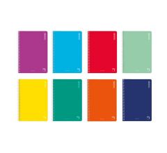 Pacsa cuaderno basic 80 hojas 4x4 tapas cartón 8º 60gr colores surtido -10u-