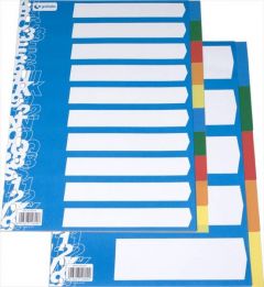 Grafoplás juego de separadores de polipropileno 10 posiciones 16 taladros folio colores surtidos
