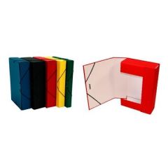 Mariola caja de proyectos cartón forrado geltex armada cierre goma y lomo de 5cm rojo