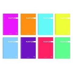 Pacsa cuaderno plastipac 80 hojas 5x5 tapas polipropileno a6 90gr colores surtido -5u-
