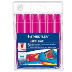Staedtler noris watercolour 340 pack de 6 rotuladores de gran tamaño - trazo 3mm aprox - lavable facilmente - tinta base de agua - color magenta