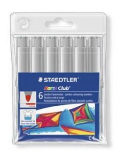 Staedtler noris watercolour 340 pack de 6 rotuladores de gran tamaño - trazo 3mm aprox - lavable facilmente - tinta base de agua - color gris