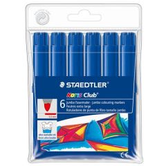 Staedtler noris watercolour 340 pack de 6 rotuladores de gran tamaño - trazo 3mm aprox - lavable facilmente - tinta base de agua - color azul