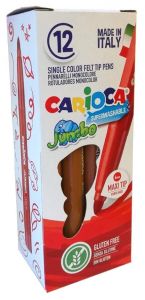 Carioca rotulador jumbo punta maxi marrón - caja de 12