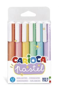 Carioca marcador pastel punta biselada colores - bolsa pvc de 6