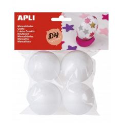 Apli pack de 4 bolas de porexpan ø 50 mm - color blanco