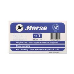 Horse tampón metálico para sellado nº 1 con almohadilla entintada azul