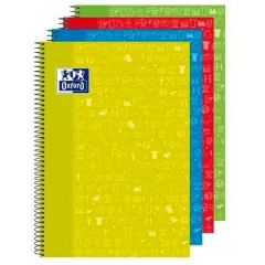 Oxford cuaderno espiral asignaturas "sociales" write&erase c/pizarra blanca 80h 4x4 t/extraduras folio surtidos -4u-