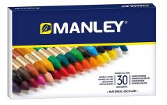 Manley pack de 30 ceras blandas de trazo suave - ideal para tecnicas y aplicaciones variadas - amplia gama de colores - colores surtidos