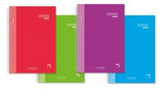 Pacsa cuaderno microperforado premium extra 80 hojas 4x4 c.m. tapa extradura folio 90gr 4 colores surtido -4u-