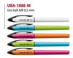 Uniball rollerball air micro uba-188e-m tinta negra rosa -12u-
