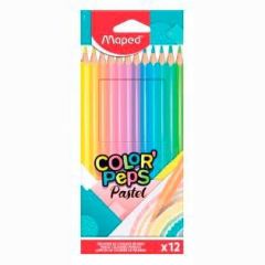 Maped lápices de colores color´peps pastel surtidos en estuche de 12