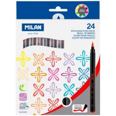 Milan rotuladores punta pincel colores surtidos en estuche de 24
