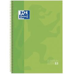 Oxford cuaderno europeanbook 1 microperforado 80 hojas 1 linea tapas extraduras classic a4+ verde manzana -5u-