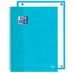 Oxford cuaderno europeanbook 1 school microperforado 80 hojas 1 línea tapas extraduras touch a4+ azul pastel -5u-