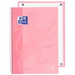Oxford cuaderno europeanbook 1 school microperforado 80 hojas 1 línea tapas extraduras touch a4+ flamingo pastel -5u-