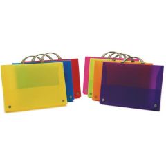 Grafoplás maletín portadocumentos colorgraf c/asa abatible y cierre con broche folio pp translúcido rojo
